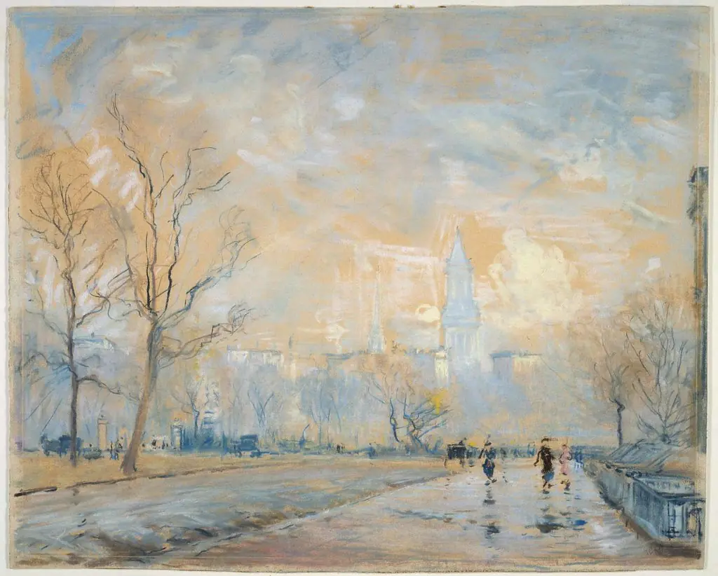 Custom House Tower from the Public Garden, Boston, by Arthur Clifton Goodwin
