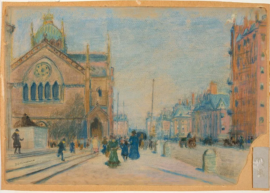 Dartmouth Street from Copley Square, by Arthur Clifton Goodwin, unspecified, 1915