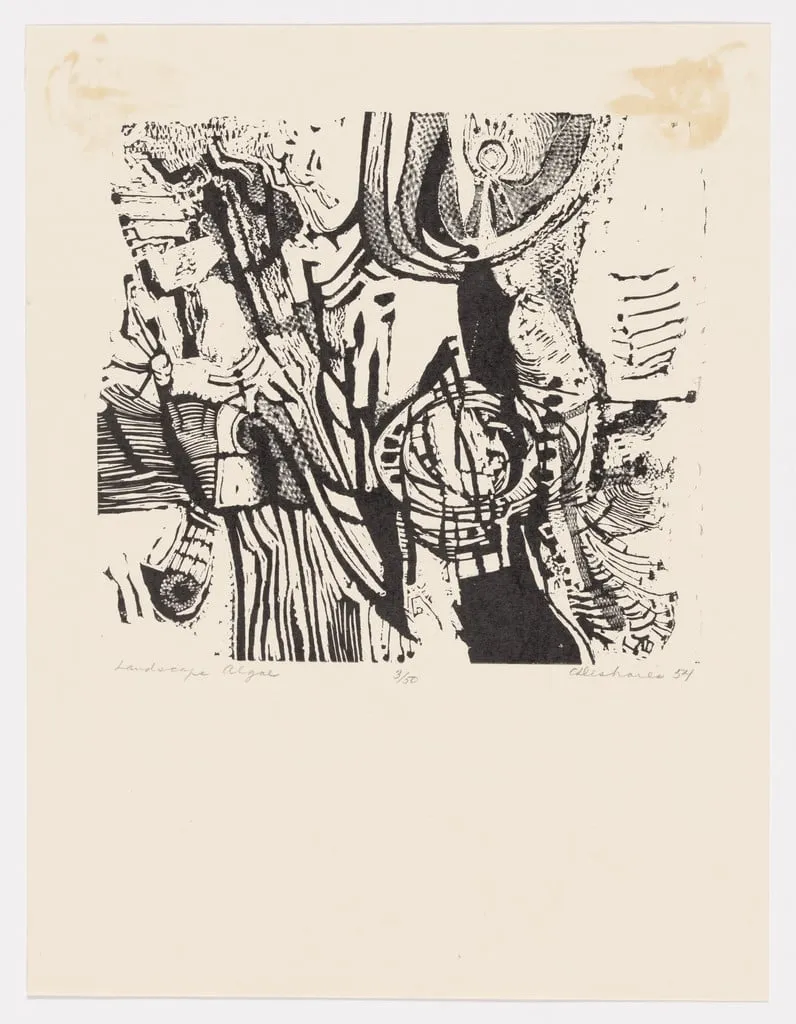 Untitled, by Arthur Deshaies, ink, 1954