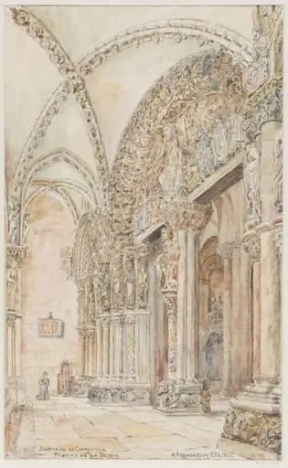The Portico de la Gloria in the Cathedral at Santiago de Compostella, Spain, by Arthur Edward Henderson