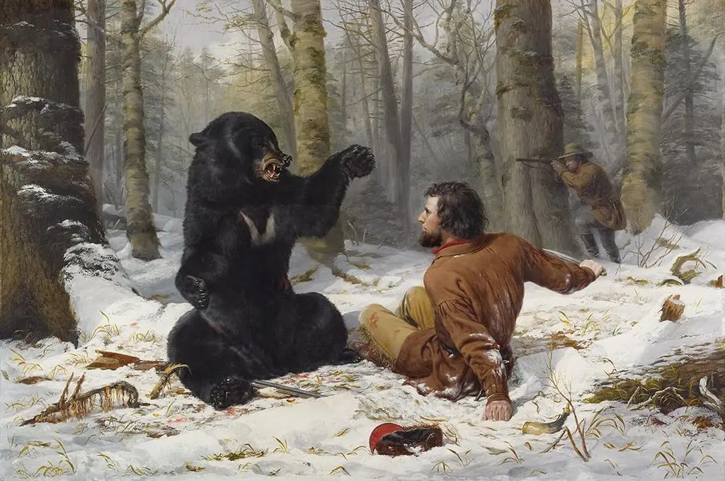 A Tight Fix—Bear Hunting, Early Winter, by Arthur Fitzwilliam Tait
