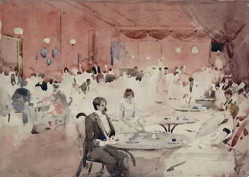 The Gardenia Club, with a portrait of Mrs. Melville, by Arthur Melville