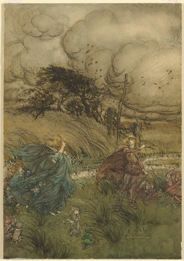And Now They Never Meet in Grove or Green, by Arthur Rackham, 1908
