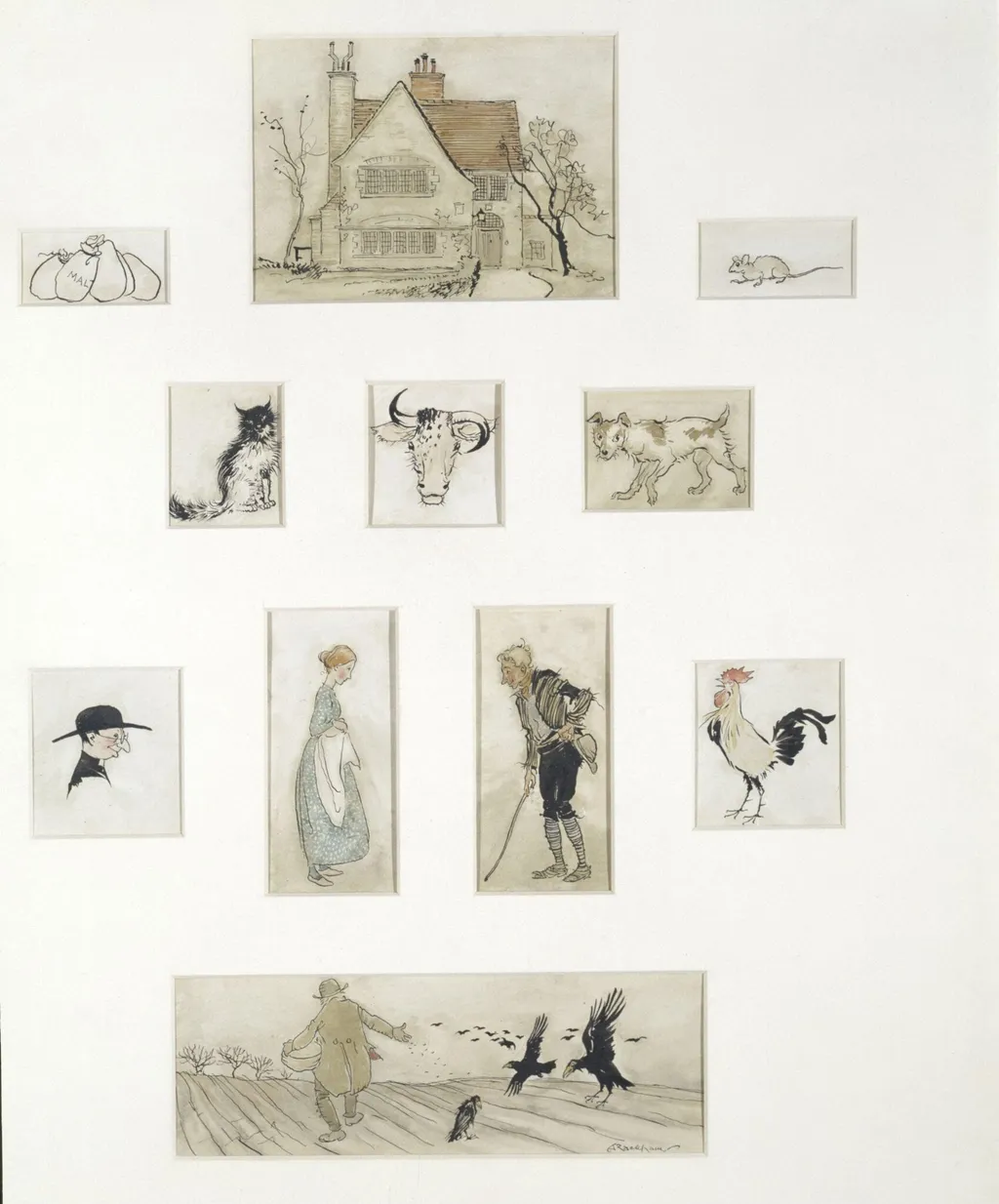 The House that Jack Built, by Arthur Rackham, watercolor, 1913