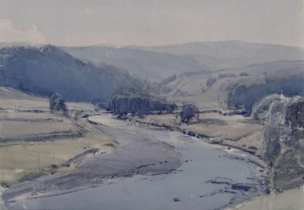 Early Morning: Mist Clearing, by Arthur Reginald Smith, watercolor, 1900
