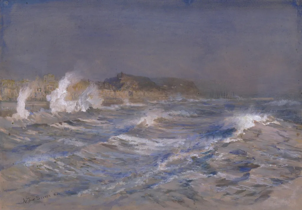 Sea at Hastings, by Arthur Severn, watercolor, 1865