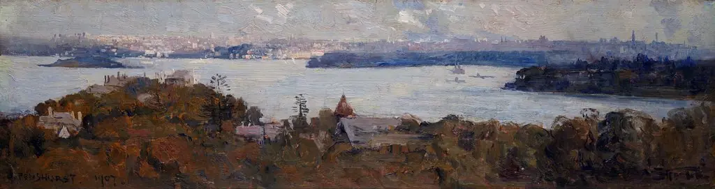 Sydney Harbour from Penshurst (Cremorne), by Arthur Streeton