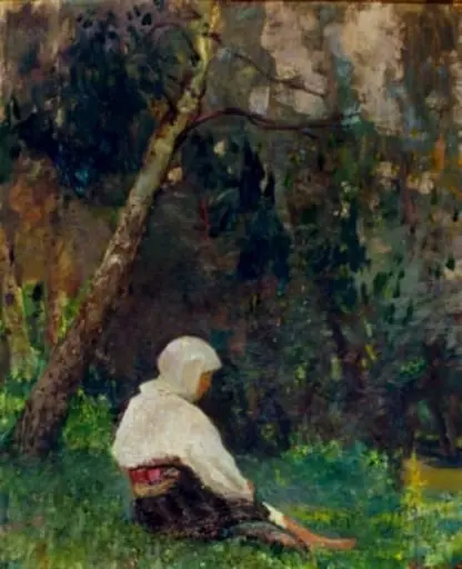 Țărancă în peisaj, by Arthur Verona (Garguromin)