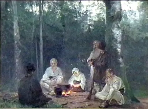 Țărani în pădure, by Arthur Verona (Garguromin)