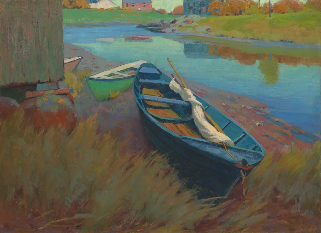 Boats at Rest, by Arthur Wesley Dow, oil, 1895