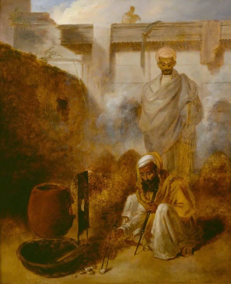 Assayer at Work in the Mint, Calcutta, by Arthur William Devis, oil, 1796