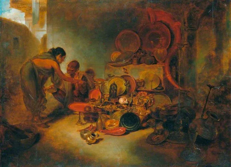Scene in a Brazier's Shop in Bengal, by Arthur William Devis, unspecified, 1797