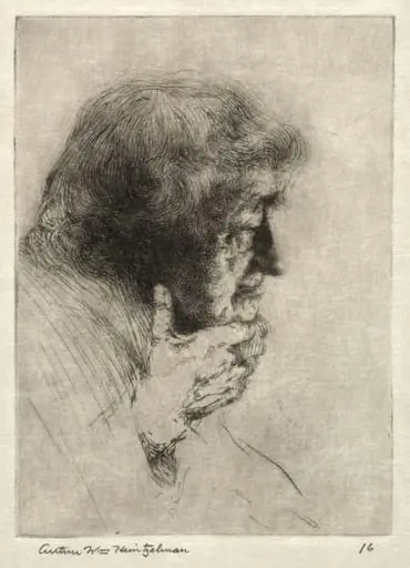 Old Man Thinking, by Arthur William Heintzelman