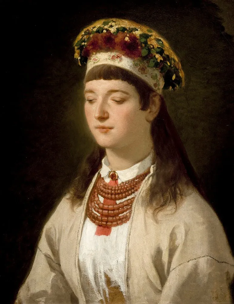 Panna młoda z Wróblewic, by Artur Grottger, oil, 1865