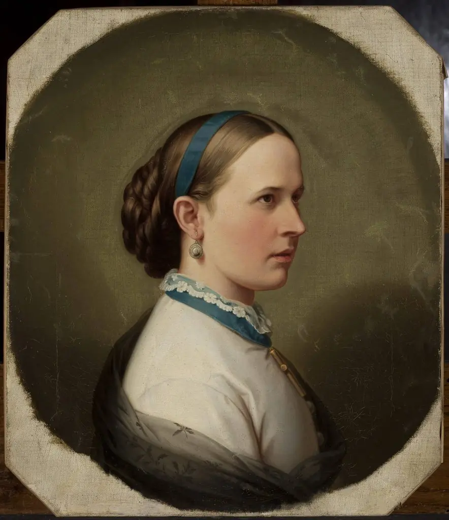Portrait of a young woman, by Artur Grottger