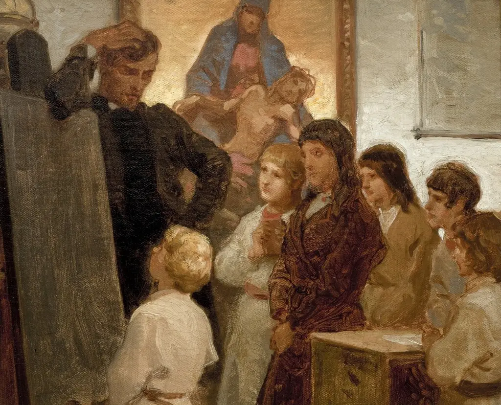 Village School at Wróblewice, by Artur Grottger