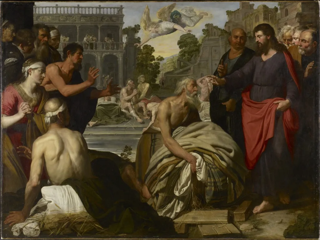 Christ at the Pool of Bethesda, by Artus Wolffort, oil, 1618
