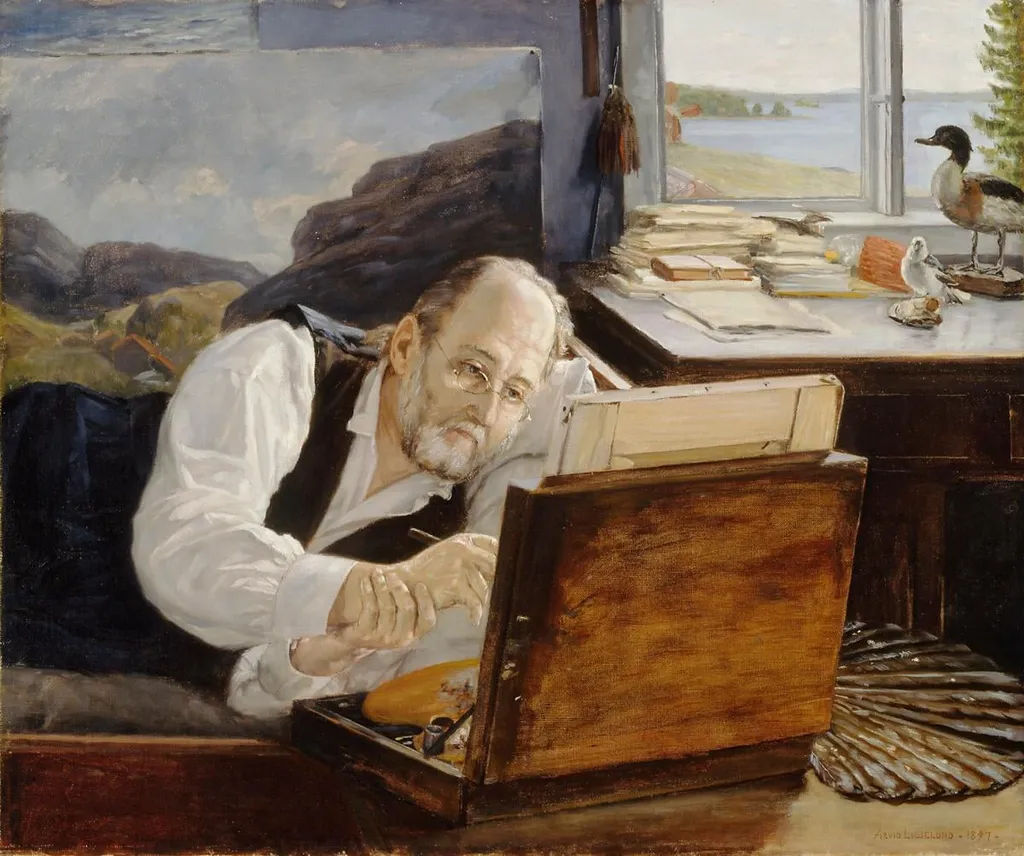 Ferdinand von Wright työssään, by Arvid Liljelund, unspecified