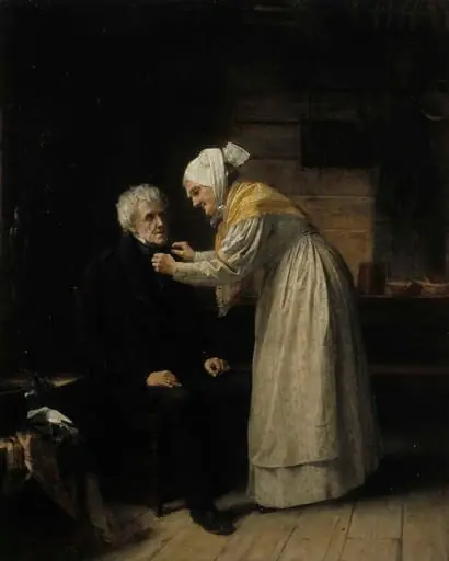 Valmistelu kirkkomatkalle, by Arvid Liljelund