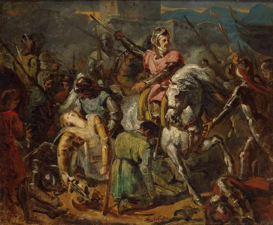 Death of Gaston de Foix in the Battle of Ravenna on 11 April 1512, by Ary Scheffer