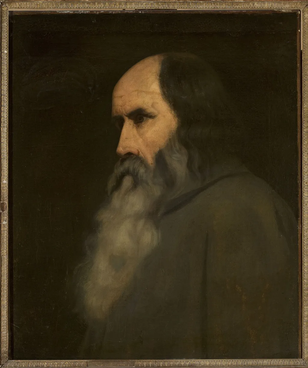 Portrait of an old man (Berthold Schwarz?), by Ary Scheffer, oil, 1850