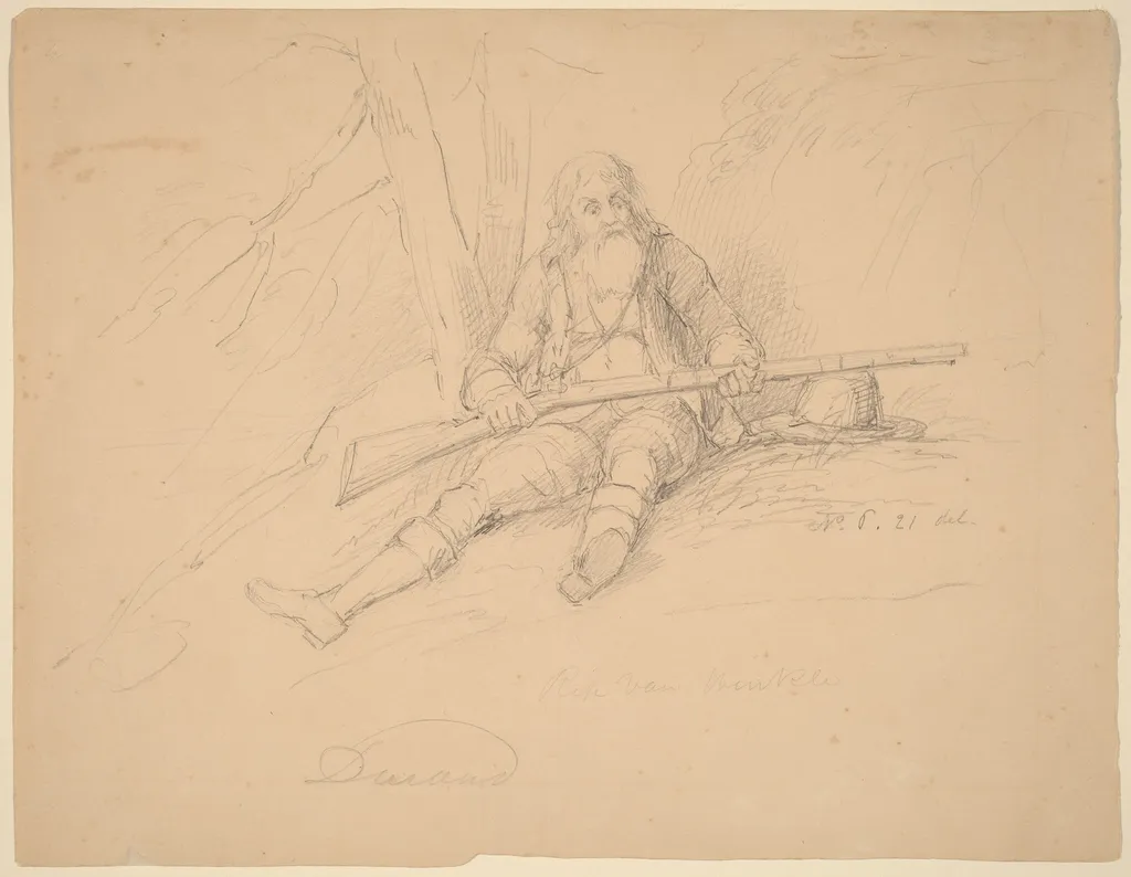 Rip Van Winkle, by Asher Brown Durand, graphite, 1840