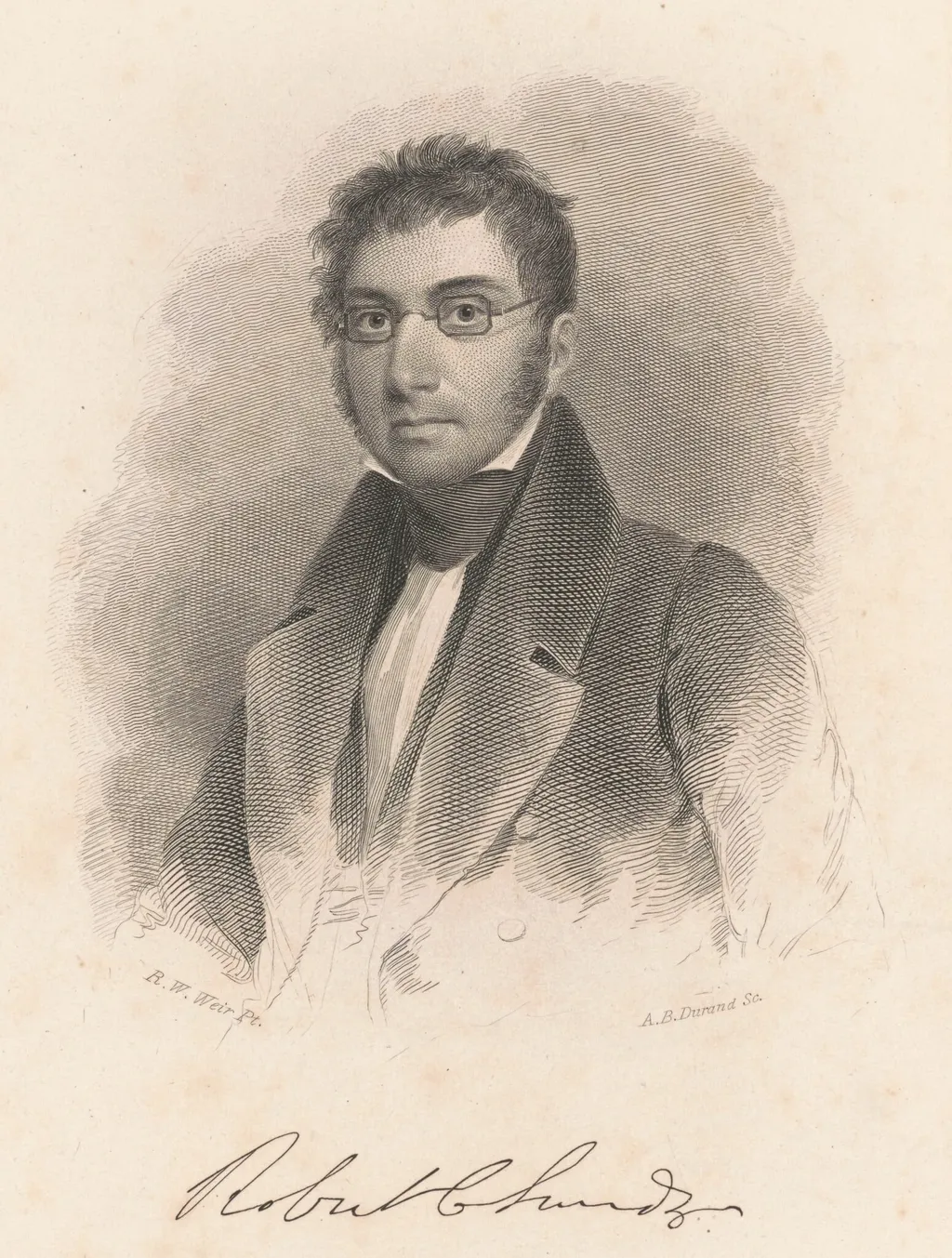 Robert C. Sands, by Asher Brown Durand, ink, 1829