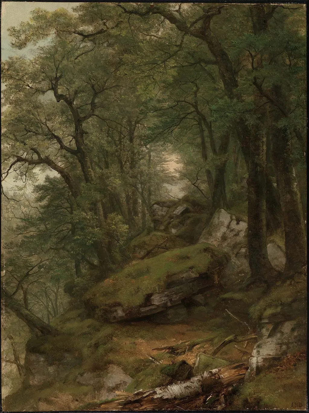 Woodland Interior, by Asher Brown Durand, oil, 1855