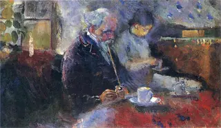 At the Coffee Table, by Edvard Munch