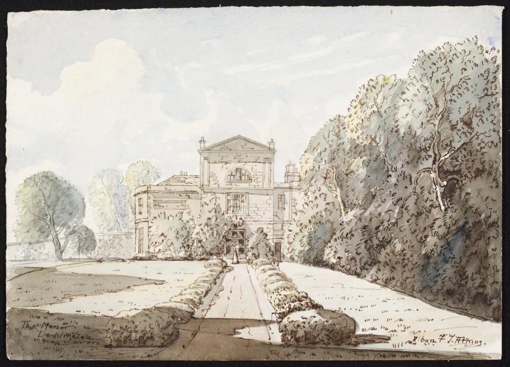 The Manor, Deddington, by Atkins, watercolor, 1940