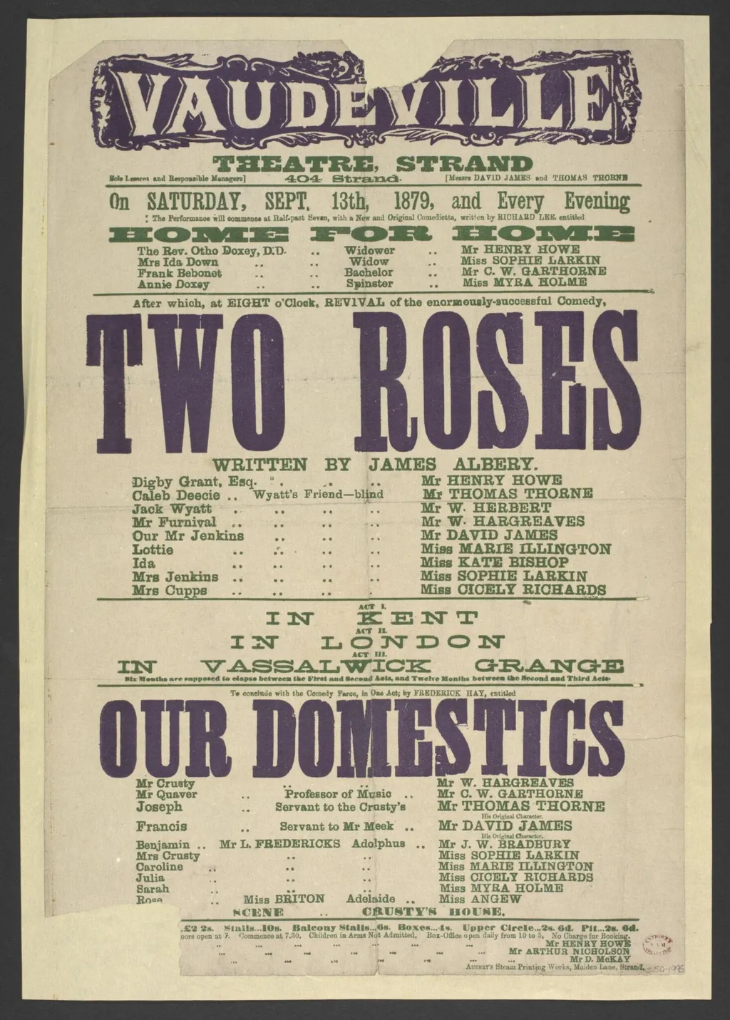 Untitled, by Aubert's Steam Printing Works, 1879