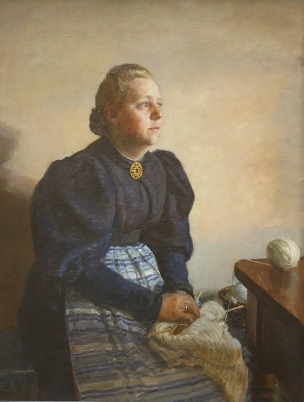 Betty Jerndorff, f. Matthison-Hansen, kunstnerens hustru, by August Jerndorff, oil, 1898