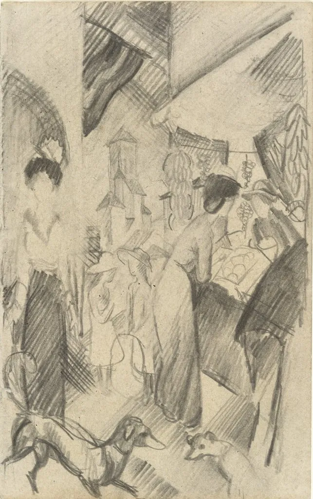 Untitled, by August Macke, graphite, 1914