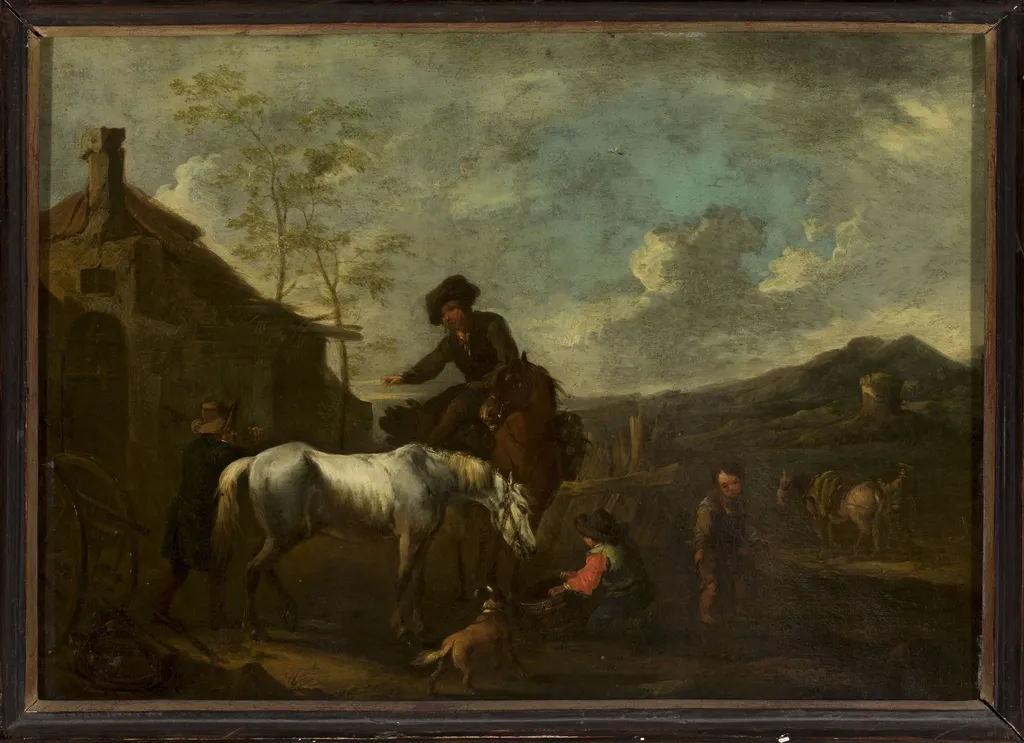 Watering the horses, by August Querfurt, unspecified, 1737