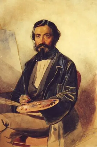 Portretul pictorul Gh. Tattarescu, by August Strixner