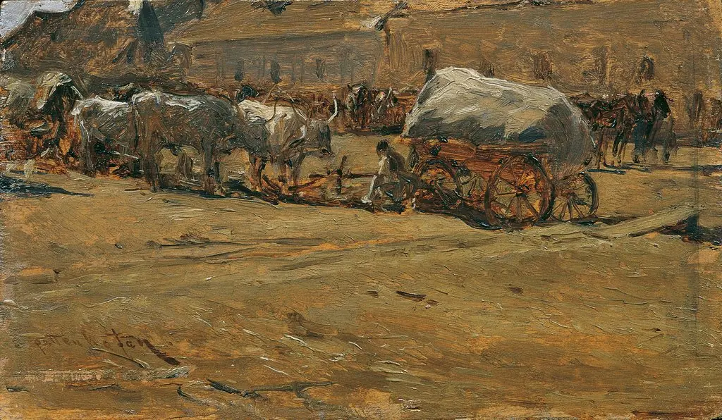Hungarian Oxcart, by August von Pettenkofen