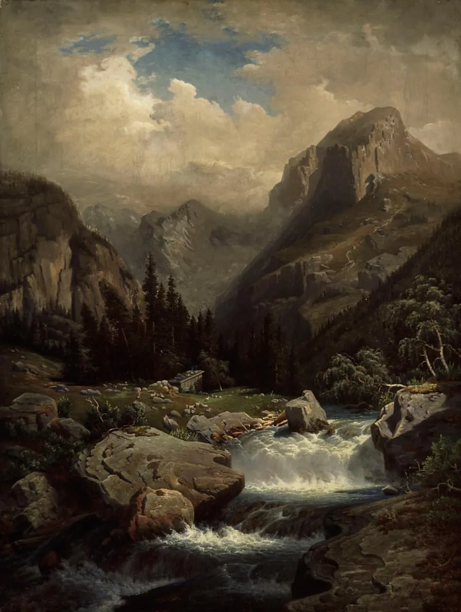 Baijerilainen vuoristomaisema, kopio Franz Hengsbachin mukaan, by Augusta Soldan, unspecified