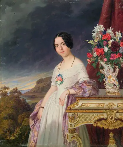 Porträt der Szidónia Károlyi (Mrs. György Lenhossék), by Auguste Alexis Canzi
