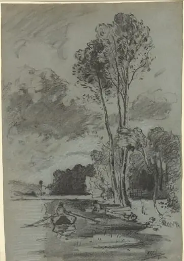 Landscape with Three Tall Trees, by Auguste Allongé