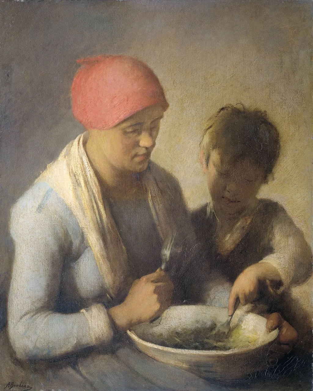 The Meal, by Auguste Boulard, unspecified, 1871