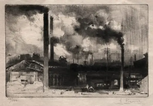 At the Creusot Works: The Smokestacks, by Auguste Brouet