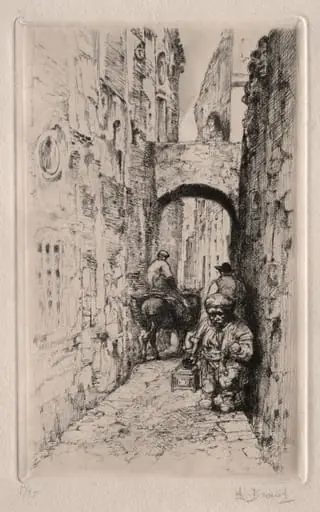 Dwarf in Narrow Street, by Auguste Brouet