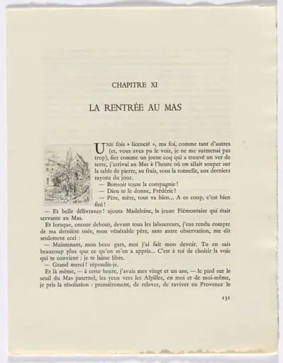 Frédéric Mistral: Mémoires et Recits by Frédéric Mistral: buildings and trees (page 131), by Auguste Brouet