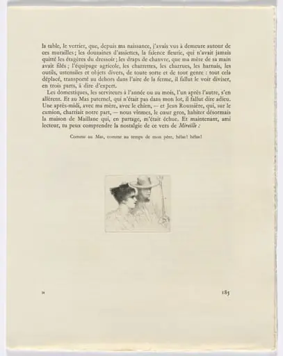 Frédéric Mistral: Mémoires et Recits by Frédéric Mistral: bust of a man and a woman (page 185), by Auguste Brouet