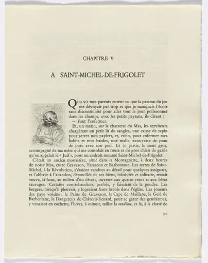 Frédéric Mistral: Mémoires et Recits by Frédéric Mistral: bust of a man (page 51), by Auguste Brouet