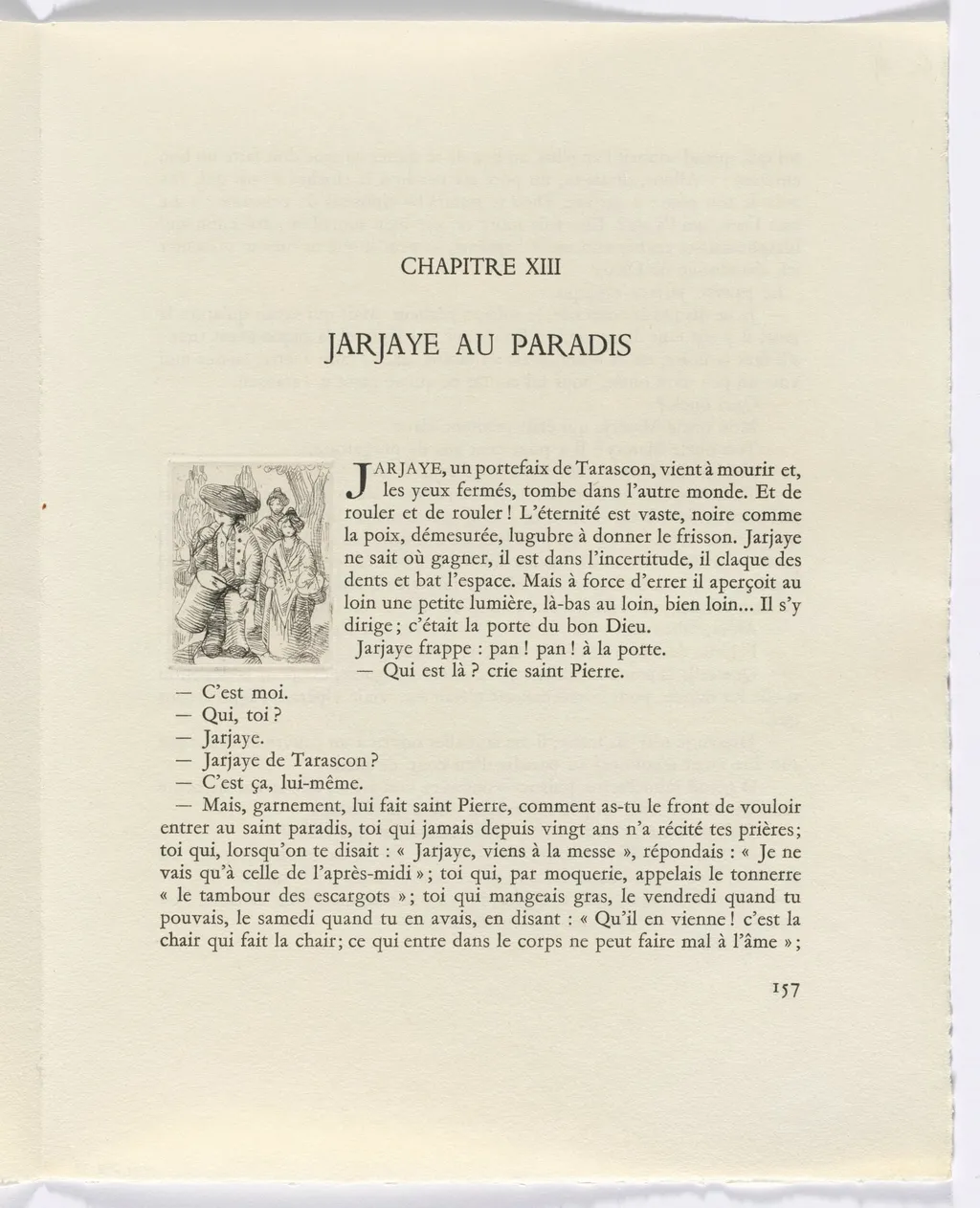 Frédéric Mistral: Mémoires et Recits by Frédéric Mistral: man playing drum (page 157), by Auguste Brouet, 1937