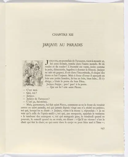 Frédéric Mistral: Mémoires et Recits by Frédéric Mistral: man playing drum (page 157), by Auguste Brouet