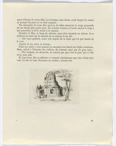 Frédéric Mistral: Mémoires et Recits by Frédéric Mistral: ruin (page 49), by Auguste Brouet