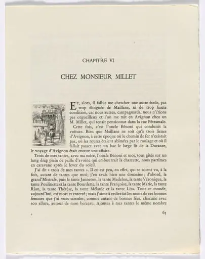 Frédéric Mistral: Mémoires et Recits by Frédéric Mistral: woman and man on horse (page 65), by Auguste Brouet