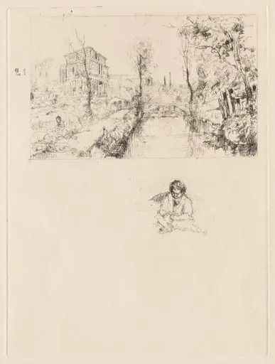 Landscape with Bridge and Child, by Auguste Brouet
